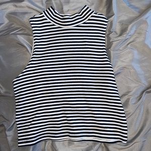 Striped turtle neck tank